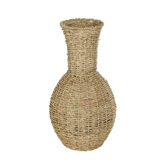 GLOBOSTAR® Artificial Garden MAUI 21242 Διακοσμητικό Πλεκτό Βάζο - Καλάθι - Μπεζ - Π22 x M22 x Υ40cm GLOBOSTAR® Artificial Garden MAUI 21242 Διακοσμητικό Πλεκτό Βάζο - Καλάθι - Μπεζ - Π22 x M22 x Υ40cm