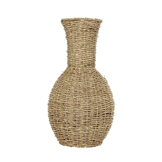 GLOBOSTAR® Artificial Garden MAUI 21242 Διακοσμητικό Πλεκτό Βάζο - Καλάθι - Μπεζ - Π22 x M22 x Υ40cm GLOBOSTAR® Artificial Garden MAUI 21242 Διακοσμητικό Πλεκτό Βάζο - Καλάθι - Μπεζ - Π22 x M22 x Υ40cm
