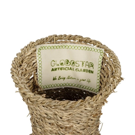 GLOBOSTAR® Artificial Garden MAUI 21242 Διακοσμητικό Πλεκτό Βάζο - Καλάθι - Μπεζ - Π22 x M22 x Υ40cm GLOBOSTAR® Artificial Garden MAUI 21242 Διακοσμητικό Πλεκτό Βάζο - Καλάθι - Μπεζ - Π22 x M22 x Υ40cm