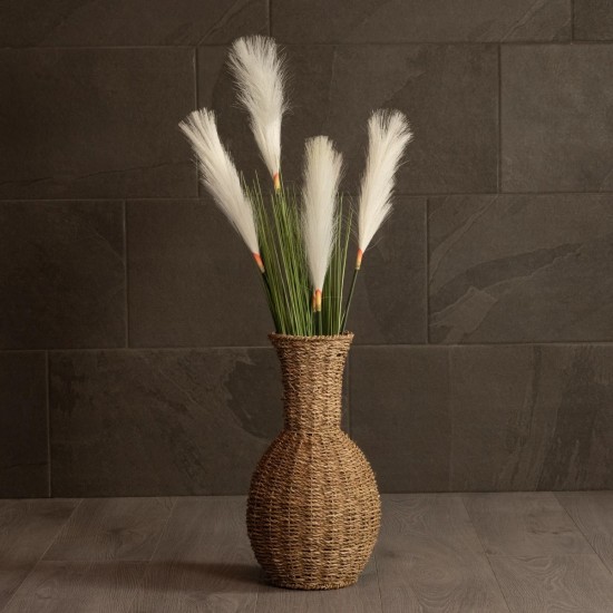 GLOBOSTAR® Artificial Garden MAUI 21242 Διακοσμητικό Πλεκτό Βάζο - Καλάθι - Μπεζ - Π22 x M22 x Υ40cm GLOBOSTAR® Artificial Garden MAUI 21242 Διακοσμητικό Πλεκτό Βάζο - Καλάθι - Μπεζ - Π22 x M22 x Υ40cm