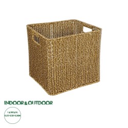 GloboStar® Artificial Garden SIENA 21497 Διακοσμητικό Πλεκτό Καλάθι - Κασπώ Γλάστρα - Flower Pot Μπεζ Μ32 x Π28 x Υ30cm