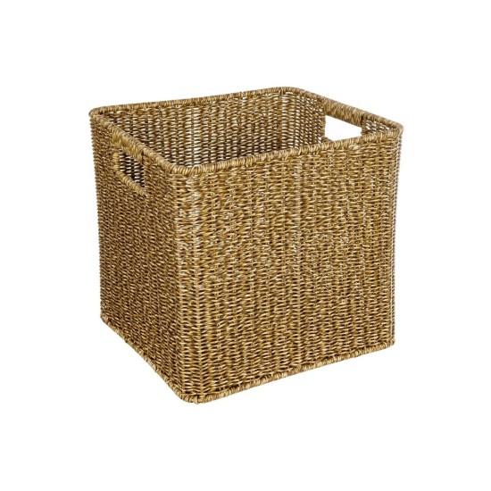 GloboStar® Artificial Garden SIENA 21497 Διακοσμητικό Πλεκτό Καλάθι - Κασπώ Γλάστρα - Flower Pot Μπεζ Μ32 x Π28 x Υ30cm