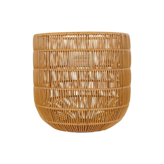 GloboStar® Artificial Garden DAKOTA 21498 Διακοσμητικό Πλεκτό Καλάθι - Κασπώ Γλάστρα - Flower Pot Μπεζ Φ33cm x Υ33cm