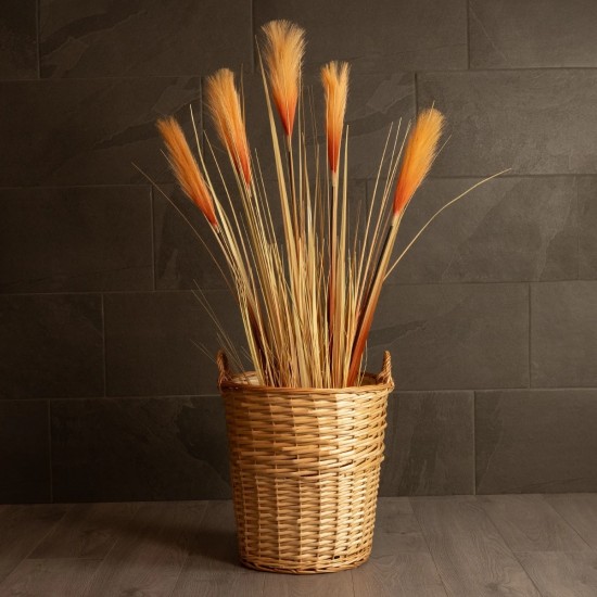 GloboStar® Artificial Garden ARIZONA 21504 Διακοσμητικό Πλεκτό Καλάθι - Κασπώ Γλάστρα - Flower Pot Μπεζ Φ42 x Υ42cm