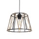 GLOBOSTAR® JUTE 203-0090 Μοντέρνο Κρεμαστό Φωτιστικό Οροφής με Ντουί 1 x E27 AC 220-240V IP20 - Μαύρο & Μπεζ - Μ30 x Π30 x Υ23cm