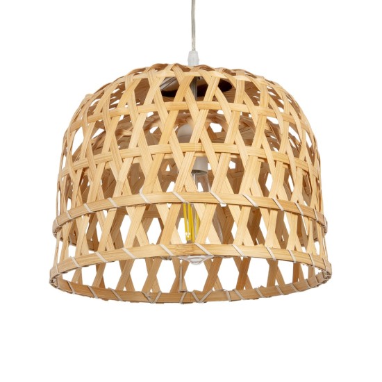 GLOBOSTAR® MANGEA 01634 Boho Κρεμαστό Φωτιστικό Οροφής με Ντουί 1 x E27 AC 220-240V IP20 - Μπεζ - Μ33 x Π33 x Υ27cm