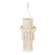 GloboStar® 36200 ETHIOPIA Boho Καπέλο Φωτιστικού- Μακραμέ Πλεκτό Χειροποίητο Μπεζ Βαμβακερό Νήμα - Μ30 x Π30 x Υ90cm