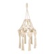 GloboStar® 36201 MOROCCO Boho Καπέλο Φωτιστικού- Μακραμέ Πλεκτό Χειροποίητο Μπεζ Βαμβακερό Νήμα - Μ30 x Π30  x Υ70cm