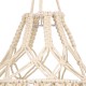 GloboStar® 36201 MOROCCO Boho Καπέλο Φωτιστικού- Μακραμέ Πλεκτό Χειροποίητο Μπεζ Βαμβακερό Νήμα - Μ30 x Π30  x Υ70cm