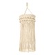 GloboStar® 36205 UGANDA Boho Καπέλο Φωτιστικού- Μακραμέ Πλεκτό Χειροποίητο Μπεζ Βαμβακερό Νήμα - Μ25 x Π25  x Υ70cm