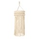 GloboStar® 36205 UGANDA Boho Καπέλο Φωτιστικού- Μακραμέ Πλεκτό Χειροποίητο Μπεζ Βαμβακερό Νήμα - Μ25 x Π25  x Υ70cm