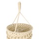 GloboStar® 36205 UGANDA Boho Καπέλο Φωτιστικού- Μακραμέ Πλεκτό Χειροποίητο Μπεζ Βαμβακερό Νήμα - Μ25 x Π25  x Υ70cm