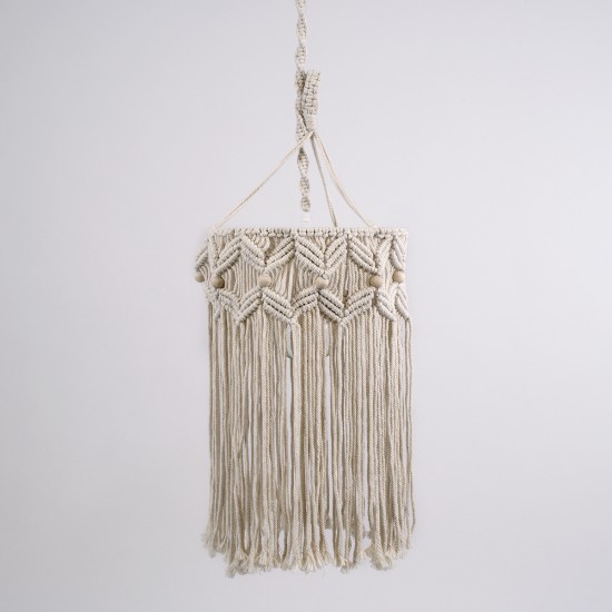 GLOBOSTAR® CONGO 36206 Boho Κρεμαστό Φωτιστικό Οροφής με Ντουί 1 x E27 AC 220-240V IP20 - Μπεζ - Μ30 x Π30 x Υ50cm