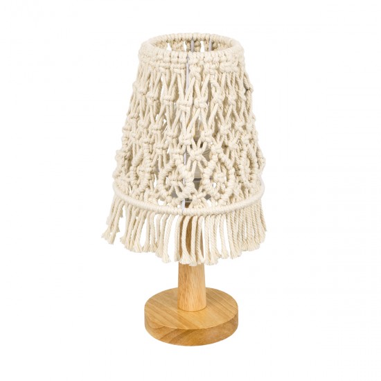 GLOBOSTAR® RWANDA 36210 Boho Επιτραπέζιο Φωτιστικό Πορτατίφ με Ντουί 1 x E27 AC 220-240V IP20 - Μπεζ & Καφέ - Μ15 x Π15 x Υ30cm GLOBOSTAR® RWANDA 36210 Boho Επιτραπέζιο Φωτιστικό Πορτατίφ με Ντουί 1 x E27 AC 220-240V IP20 - Μπεζ & Καφέ - Μ15 x Π15 x Υ30cm