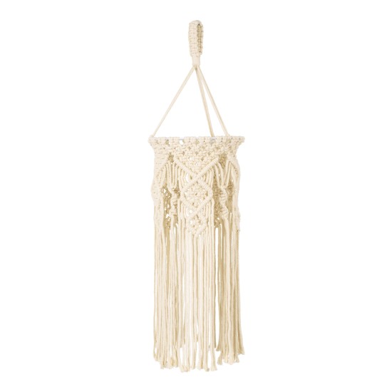 GLOBOSTAR® BAHRI 36211 Boho Κρεμαστό Φωτιστικό Οροφής με Ντουί 1 x E27 AC 220-240V IP20 - Μπεζ - Μ20 x Π20 x Υ65cm