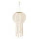 GloboStar® 36214 EGYPT Boho Καπέλο Φωτιστικού- Μακραμέ Πλεκτό Χειροποίητο Μπεζ Βαμβακερό Νήμα - Μ30 x Π30  x Υ75cm