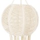GloboStar® 36214 EGYPT Boho Καπέλο Φωτιστικού- Μακραμέ Πλεκτό Χειροποίητο Μπεζ Βαμβακερό Νήμα - Μ30 x Π30  x Υ75cm