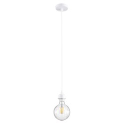 GLOBOSTAR® HANNA 36217 Μοντέρνο Κρεμαστό Φωτιστικό Οροφής με Ντουί 1 x E27 AC 220-240V IP20 - Λευκό - Μ4 x Π4 x Υ110cm