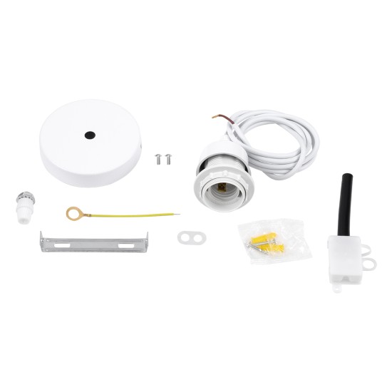 GLOBOSTAR® HANNA 36217 Μοντέρνο Κρεμαστό Φωτιστικό Οροφής με Ντουί 1 x E27 AC 220-240V IP20 - Λευκό - Μ4 x Π4 x Υ110cm