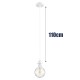 GLOBOSTAR® HANNA 36217 Μοντέρνο Κρεμαστό Φωτιστικό Οροφής με Ντουί 1 x E27 AC 220-240V IP20 - Λευκό - Μ4 x Π4 x Υ110cm