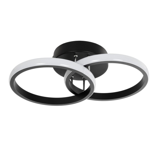 GLOBOSTAR® CORA 61058 Μοντέρνο Φωτιστικό Οροφής LED 18W 2160lm 300° AC 220-240V IP20 Ρυθμιζόμενο Λευκό CCT με On/Off 2700K/4500K/6000K - Lumileds SMD Chip - Μαύρο Ματ - Μ36 x Π20.5 x Υ7cm - 3 Χρόνια Εγγύηση