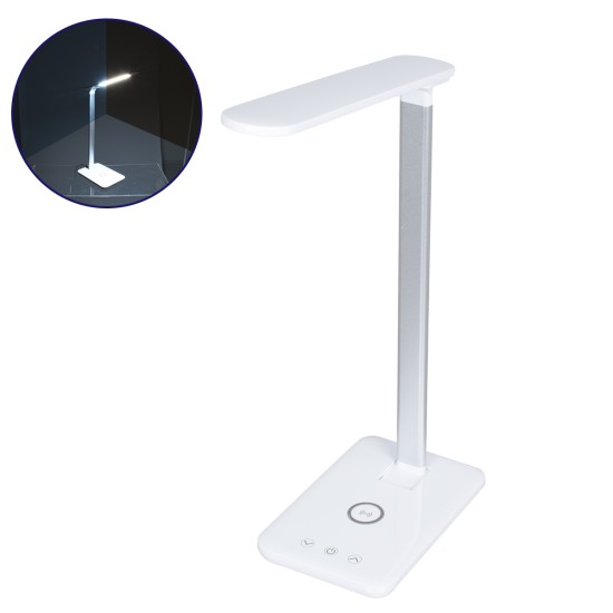 GLOBOSTAR® ONO 76532 Μοντέρνο Επιτραπέζιο Φωτιστικό Γραφείου με Ασύρματη Φόρτιση 10W 2A LED 3.5W 350lm 90° DC 5V με USB-C IP20 Ρυθμιζόμενο Λευκό CCT με Αφή 2700K/4500K/6000K Dimmable - Sanan SMD Chip - Λευκό - Μ18 x Π12 x Υ36cm - 2 Χρόνια Εγγύηση GLOBOSTAR® ONO 76532 Μοντέρνο Επιτραπέζιο Φωτιστικό Γραφείου με Ασύρματη Φόρτιση 10W 2A LED 3.5W 350lm 90° DC 5V με USB-C IP20 Ρυθμιζόμενο Λευκό CCT με Αφή 2700K/4500K/6000K Dimmable - Sanan SMD Chip - Λευκό - Μ18 x Π12 x Υ36cm - 2 Χρόνια Εγγύηση