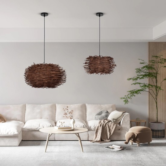 GLOBOSTAR® MINORCA 01733 Boho Κρεμαστό Φωτιστικό Οροφής με Ντουί 1 x E27 AC 220-240V IP20 - Καφέ - Μ35 x Π35 x Υ23cm GLOBOSTAR® MINORCA 01733 Boho Κρεμαστό Φωτιστικό Οροφής με Ντουί 1 x E27 AC 220-240V IP20 - Καφέ - Μ35 x Π35 x Υ23cm