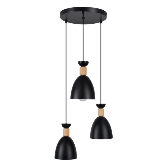 GLOBOSTAR® AVA 61572 Μοντέρνο Κρεμαστό Φωτιστικό Οροφής με Ντουί 3 x E27 AC 220-240V IP20 - Μαύρο & Μπεζ - Μ35 x Π35 x Υ130cm GLOBOSTAR® AVA 61572 Μοντέρνο Κρεμαστό Φωτιστικό Οροφής με Ντουί 3 x E27 AC 220-240V IP20 - Μαύρο & Μπεζ - Μ35 x Π35 x Υ130cm