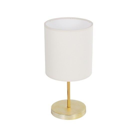 GLOBOSTAR® GLOSSY 204-0078 Μοντέρνο Επιτραπέζιο Φωτιστικό Πορτατίφ με Ντουί 1 x E27 AC 220-240V IP20 - Χρυσό & Μπεζ - Μ19 x Π19 x Υ38cm