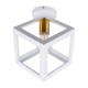 GLOBOSTAR® CUBE 00800 Μοντέρνο Φωτιστικό Οροφής με Ντουί 1 x E27 AC 220-240V IP20 - Λευκό & Χρυσό - Μ25 x Π25 x Υ25cm
