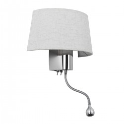 GLOBOSTAR® ELEGANT 01493 Μοντέρνο Φωτιστικό Τοίχου - Απλίκα Ξενοδοχείου Reading Light με Ντουί 1 x E27 LED 3W 360lm 36° AC 220-240V IP20 Θερμό Λευκό 2700K - Bridgelux COB Chip - Ασημί & Λευκό - Μ26 x Π16.5 x Υ33cm - 2 Χρόνια Εγγύηση GLOBOSTAR® ELEGANT 01493 Μοντέρνο Φωτιστικό Τοίχου - Απλίκα Ξενοδοχείου Reading Light με Ντουί 1 x E27 LED 3W 360lm 36° AC 220-240V IP20 Θερμό Λευκό 2700K - Bridgelux COB Chip - Ασημί & Λευκό - Μ26 x Π16.5 x Υ33cm - 2 Χρόνια Εγγύηση