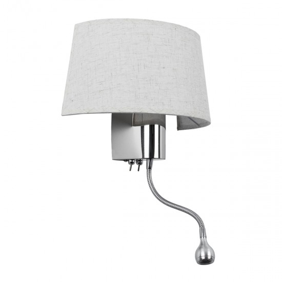 GLOBOSTAR® ELEGANT 01493 Μοντέρνο Φωτιστικό Τοίχου - Απλίκα Ξενοδοχείου Reading Light με Ντουί 1 x E27 LED 3W 360lm 36° AC 220-240V IP20 Θερμό Λευκό 2700K - Bridgelux COB Chip - Ασημί & Λευκό - Μ26 x Π16.5 x Υ33cm - 2 Χρόνια Εγγύηση GLOBOSTAR® ELEGANT 01493 Μοντέρνο Φωτιστικό Τοίχου - Απλίκα Ξενοδοχείου Reading Light με Ντουί 1 x E27 LED 3W 360lm 36° AC 220-240V IP20 Θερμό Λευκό 2700K - Bridgelux COB Chip - Ασημί & Λευκό - Μ26 x Π16.5 x Υ33cm - 2 Χρόνια Εγγύηση
