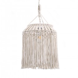 GLOBOSTAR® ALGERIA 36202 Boho Κρεμαστό Φωτιστικό Οροφής με Ντουί 1 x E27 AC 220-240V IP20 - Μπεζ - Μ40 x Π40 x Υ50cm