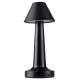 GloboStar® MOLLY 76515 Επαναφορτιζόμενο Επιτραπέζιο Φωτιστικό Πορτατίφ LED 1.5W 105lm 120° DC 5V IP44 Θερμό Λευκό 2700K Dimmable Μαύρο Αλουμίνιο - Μ10 x Π10 x Υ23cm - 2 Xρόνια Εγγύηση