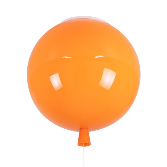 GLOBOSTAR® BALLOON 00650 Παιδικό Φωτιστικό Οροφής με Ντουί 1 x E27 AC 220-240V IP20 - Πορτοκαλί - Μ30 x Π30 x Υ33cm