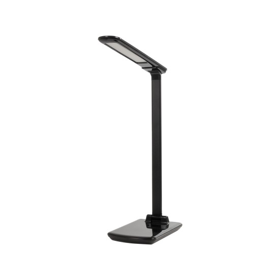 GLOBOSTAR® ONO 76533 Μοντέρνο Επιτραπέζιο Φωτιστικό Γραφείου με Ασύρματη Φόρτιση 10W 2A LED 3.5W 350lm 90° DC 5V με USB-C IP20 Ρυθμιζόμενο Λευκό CCT με Αφή 2700K/4500K/6000K Dimmable - Sanan SMD Chip - Μαύρο - Μ18 x Π12 x Υ36cm - 2 Χρόνια Εγγύηση