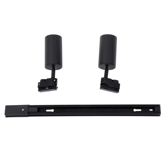 GLOBOSTAR® LEO 60354 Μοντέρνο Φωτιστικό Οροφής με Ντουί 2 x GU10 AC 220-240V IP20 - Μαύρο - Μ50.5 x Π6 x Υ20cm GLOBOSTAR® LEO 60354 Μοντέρνο Φωτιστικό Οροφής με Ντουί 2 x GU10 AC 220-240V IP20 - Μαύρο - Μ50.5 x Π6 x Υ20cm