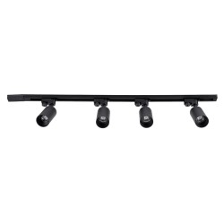 GLOBOSTAR® LEO 60356 Μοντέρνο Φωτιστικό Οροφής με Ντουί 4 x GU10 AC 220-240V IP20 - Μαύρο - Μ100 x Π6 x Υ20cm