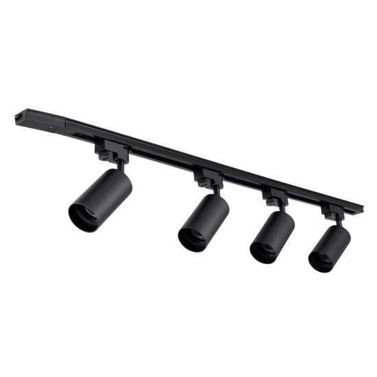 GLOBOSTAR® LEO 60356 Μοντέρνο Φωτιστικό Οροφής με Ντουί 4 x GU10 AC 220-240V IP20 - Μαύρο - Μ100 x Π6 x Υ20cm