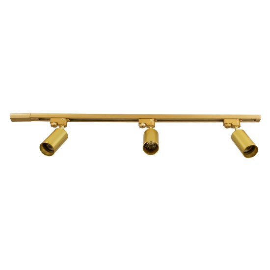 GLOBOSTAR® LEO 60359 Μοντέρνο Φωτιστικό Οροφής με Ντουί 3 x GU10 AC 220-240V IP20 - Χρυσό Πλατίνα - Μ100 x Π6 x Υ20cm GLOBOSTAR® LEO 60359 Μοντέρνο Φωτιστικό Οροφής με Ντουί 3 x GU10 AC 220-240V IP20 - Χρυσό Πλατίνα - Μ100 x Π6 x Υ20cm