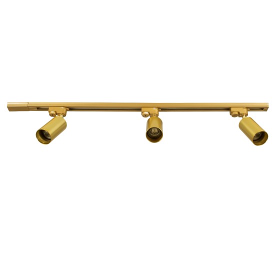 GLOBOSTAR® LEO 60359 Μοντέρνο Φωτιστικό Οροφής με Ντουί 3 x GU10 AC 220-240V IP20 - Χρυσό Πλατίνα - Μ100 x Π6 x Υ20cm GLOBOSTAR® LEO 60359 Μοντέρνο Φωτιστικό Οροφής με Ντουί 3 x GU10 AC 220-240V IP20 - Χρυσό Πλατίνα - Μ100 x Π6 x Υ20cm