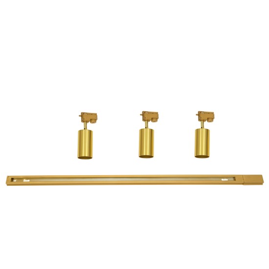 GLOBOSTAR® LEO 60359 Μοντέρνο Φωτιστικό Οροφής με Ντουί 3 x GU10 AC 220-240V IP20 - Χρυσό Πλατίνα - Μ100 x Π6 x Υ20cm GLOBOSTAR® LEO 60359 Μοντέρνο Φωτιστικό Οροφής με Ντουί 3 x GU10 AC 220-240V IP20 - Χρυσό Πλατίνα - Μ100 x Π6 x Υ20cm