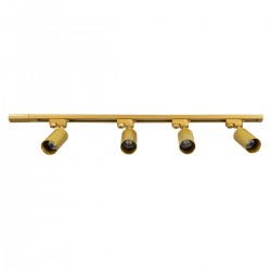 GLOBOSTAR® LEO 60360 Μοντέρνο Φωτιστικό Οροφής με Ντουί 4 x GU10 AC 220-240V IP20 - Χρυσό Πλατίνα - Μ100 x Π6 x Υ20cm