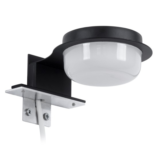 GLOBOSTAR® KIARA 60400 Μοντέρνο Φωτιστικό Τοίχου - Απλίκα Καθρέπτη Μπάνιου LED 5W 560lm 120° AC 220-240V IP44 Φυσικό Λευκό 4500K - Lumileds SMD Chip & TÜV SÜD Driver - Μαύρο Ματ & Λευκό - Μ10 x Π13 x Υ3cm - 3 Χρόνια Εγγύηση