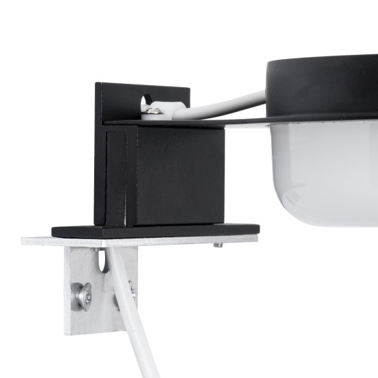 GLOBOSTAR® KIARA 60400 Μοντέρνο Φωτιστικό Τοίχου - Απλίκα Καθρέπτη Μπάνιου LED 5W 560lm 120° AC 220-240V IP44 Φυσικό Λευκό 4500K - Lumileds SMD Chip & TÜV SÜD Driver - Μαύρο Ματ & Λευκό - Μ10 x Π13 x Υ3cm - 3 Χρόνια Εγγύηση