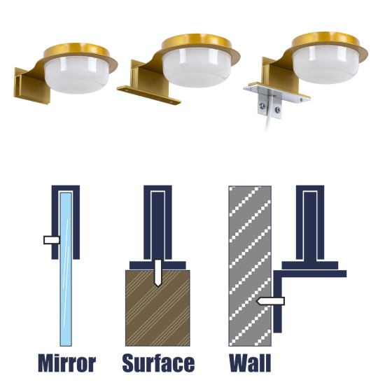 GLOBOSTAR® KIARA 60401 Μοντέρνο Φωτιστικό Τοίχου - Απλίκα Καθρέπτη Μπάνιου LED 5W 560lm 120° AC 220-240V IP44 Φυσικό Λευκό 4500K - Lumileds SMD Chip & TÜV SÜD Driver - Χρυσό & Λευκό - Μ10 x Π13 x Υ3cm - 3 Χρόνια Εγγύηση GLOBOSTAR® KIARA 60401 Μοντέρνο Φωτιστικό Τοίχου - Απλίκα Καθρέπτη Μπάνιου LED 5W 560lm 120° AC 220-240V IP44 Φυσικό Λευκό 4500K - Lumileds SMD Chip & TÜV SÜD Driver - Χρυσό & Λευκό - Μ10 x Π13 x Υ3cm - 3 Χρόνια Εγγύηση