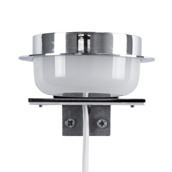 GLOBOSTAR® KIARA 60402 Μοντέρνο Φωτιστικό Τοίχου - Απλίκα Καθρέπτη Μπάνιου LED 5W 560lm 120° AC 220-240V IP44 Φυσικό Λευκό 4500K - Lumileds SMD Chip & TÜV SÜD Driver - Νίκελ Χρώμιο & Λευκό - Μ10 x Π13 x Υ3cm - 3 Χρόνια Εγγύηση