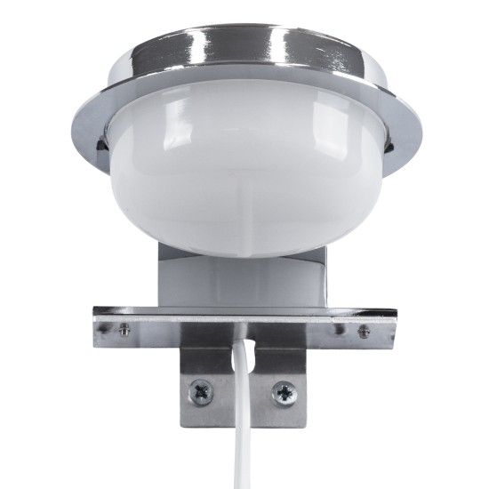 GLOBOSTAR® KIARA 60402 Μοντέρνο Φωτιστικό Τοίχου - Απλίκα Καθρέπτη Μπάνιου LED 5W 560lm 120° AC 220-240V IP44 Φυσικό Λευκό 4500K - Lumileds SMD Chip & TÜV SÜD Driver - Νίκελ Χρώμιο & Λευκό - Μ10 x Π13 x Υ3cm - 3 Χρόνια Εγγύηση