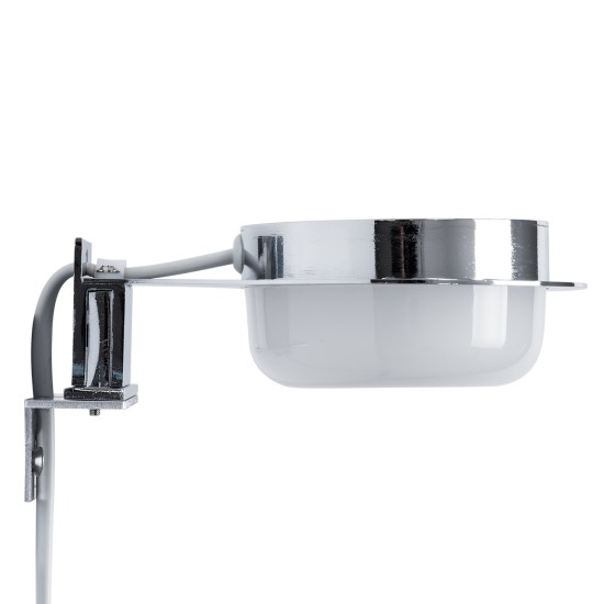 GLOBOSTAR® KIARA 60402 Μοντέρνο Φωτιστικό Τοίχου - Απλίκα Καθρέπτη Μπάνιου LED 5W 560lm 120° AC 220-240V IP44 Φυσικό Λευκό 4500K - Lumileds SMD Chip & TÜV SÜD Driver - Νίκελ Χρώμιο & Λευκό - Μ10 x Π13 x Υ3cm - 3 Χρόνια Εγγύηση