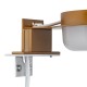 GLOBOSTAR® KIARA 60403 Μοντέρνο Φωτιστικό Τοίχου - Απλίκα Καθρέπτη Μπάνιου LED 5W 560lm 120° AC 220-240V IP44 Φυσικό Λευκό 4500K - Lumileds SMD Chip & TÜV SÜD Driver - Χάλκινο & Λευκό - Μ10 x Π13 x Υ3cm - 3 Χρόνια Εγγύηση